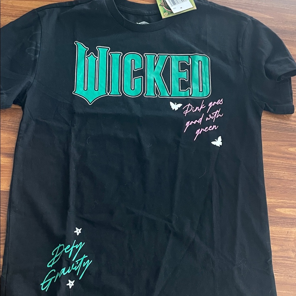 Wicked Black T-Shirt with Green and Pink Accents